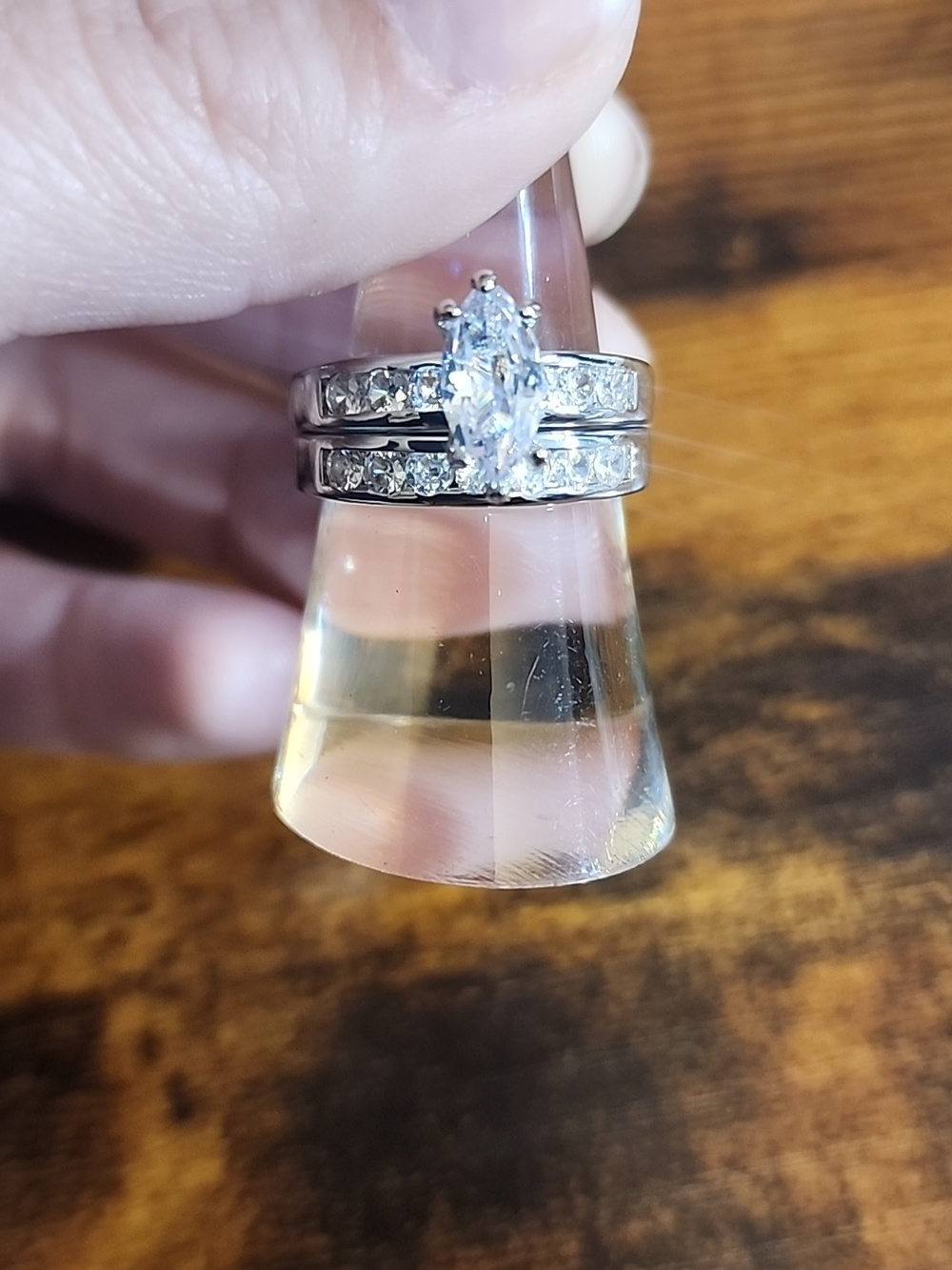 Size 7 Exquisite Box Packing, Gift Box Set Luxury Cubic Zirconia Marquise Ring